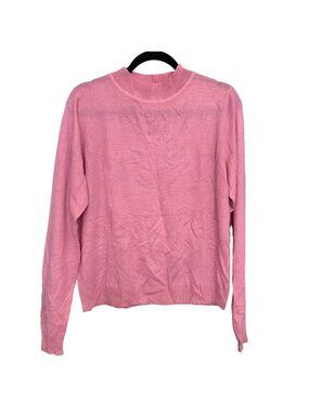 Brave Soul London Pink Mock Neck Long Sleeve Top Large